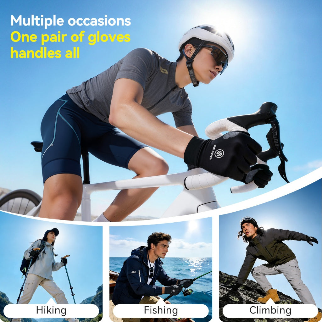 SOLOEVER Cycling Gloves, Half-finger Motorcycle Gloves, Sun Protection, UV Protection UPF50+