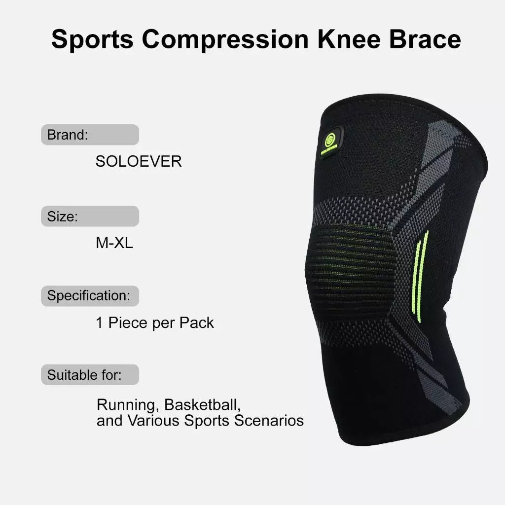 Soloever Knee Brace, Sports Knee Support with Side Spring Stabilizers for Basketball Running Joint Pain Relief for Men Women