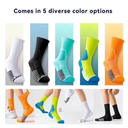 SOLOEVER long canvas athletic socks for men and women, ideal for running and exercise. They are non-slip, soft, comfortable, breathable