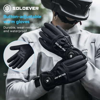 SOLOEVER Motorcycle Gloves, Cycling Gloves, with dial control, anti-slip, waterproof, breathable