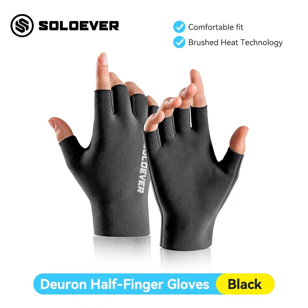 SOLOEVER Half-Finger Gloves for Cycling, Sun Protection, and Anti-Slip, suitable for outdoor activities, sweat-wicking and breathable.