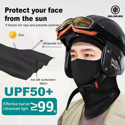 SOLOEVER UPF50+ full-face sun protection sleeve and hood set, breathable, ideal for cycling and outdoor activities