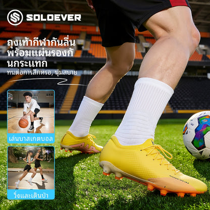 SOLOEVER long canvas athletic socks for men and women, ideal for running and exercise. They are non-slip, soft, comfortable, breathable