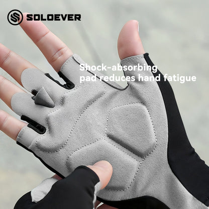 SOLOEVER Cycling Gloves, Impact-Reducing Gel Gloves, Fitness Gloves with Wrist Support, for Outdoor Sports, Cycling and Fitness