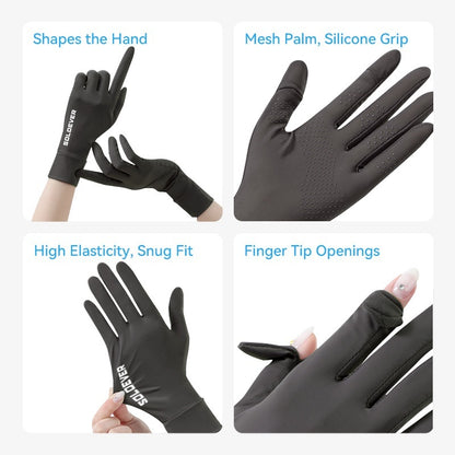 SOLOEVER UV Protection Motorcycle Gloves for Outdoor Use, Breathable, Touchscreen Compatible.