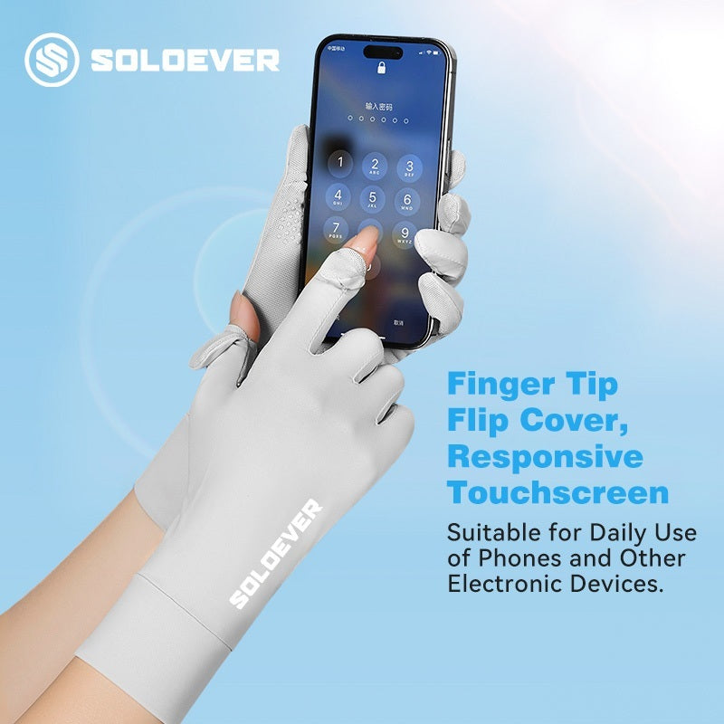 SOLOEVER UV Protection Motorcycle Gloves for Outdoor Use, Breathable, Touchscreen Compatible.