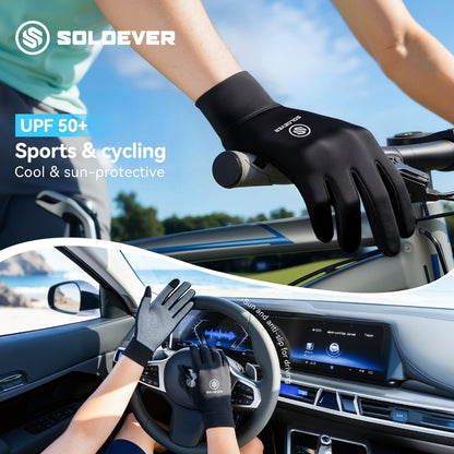 SOLOEVER Cycling Gloves, Half-finger Motorcycle Gloves, Sun Protection, UV Protection UPF50+