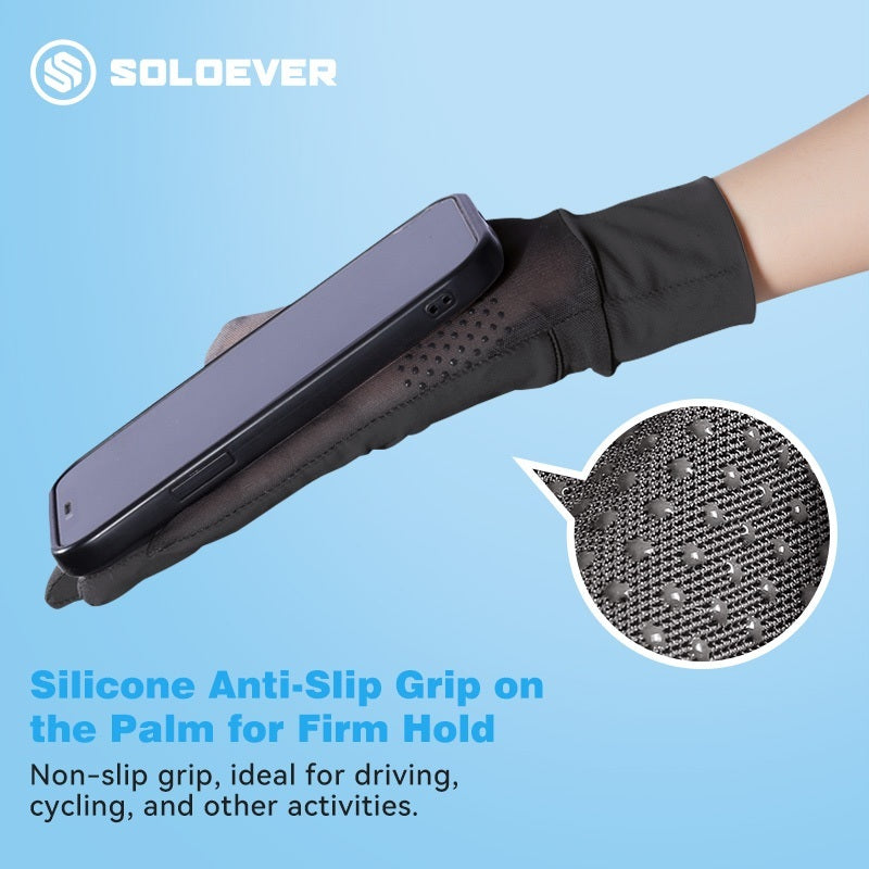 SOLOEVER UV Protection Motorcycle Gloves for Outdoor Use, Breathable, Touchscreen Compatible.