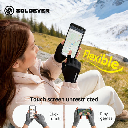 SOLOEVER Half-Finger Gloves for Cycling, Sun Protection, and Anti-Slip, suitable for outdoor activities, sweat-wicking and breathable.