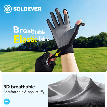 SOLOEVER Cycling Gloves, Half-finger Motorcycle Gloves, Sun Protection, UV Protection UPF50+