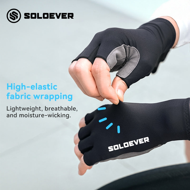 SOLOEVER Cycling Gloves, Impact-Reducing Gel Gloves, Fitness Gloves with Wrist Support, for Outdoor Sports, Cycling and Fitness
