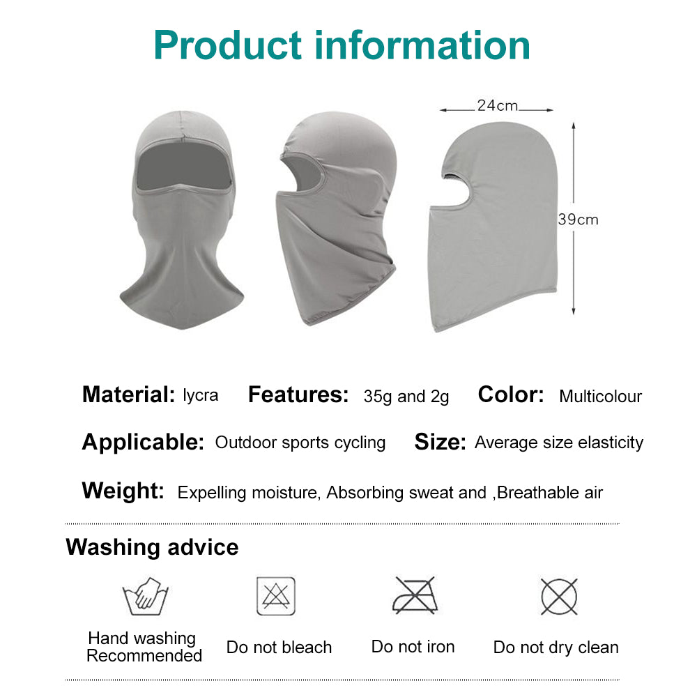SOLOEVER UPF50+ full-face sun protection sleeve and hood set, breathable, ideal for cycling and outdoor activities