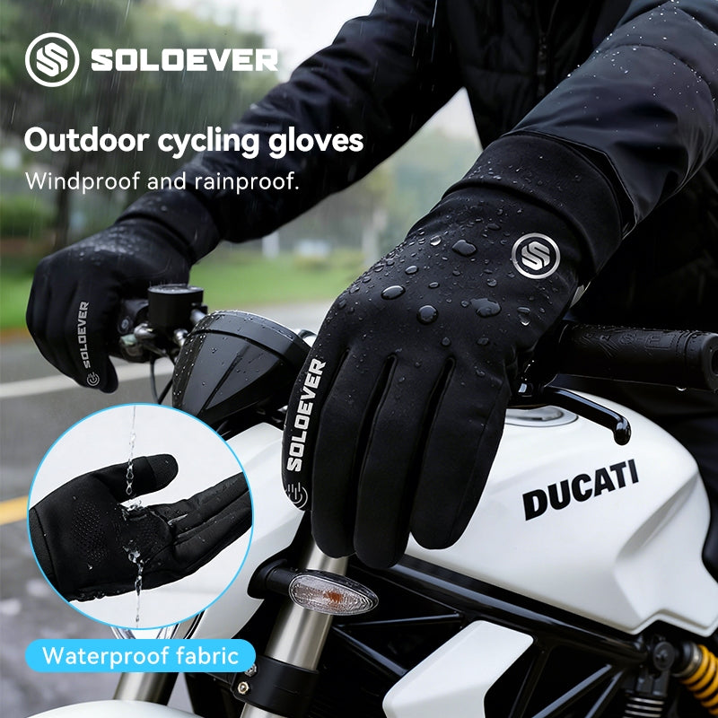 SOLOEVER Motorcycle Gloves, Fishing Gloves, Waterproof, Touchscreen Gloves, Breathable, Highly Flexible