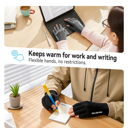 SOLOEVER Half-Finger Gloves for Cycling, Sun Protection, and Anti-Slip, suitable for outdoor activities, sweat-wicking and breathable.