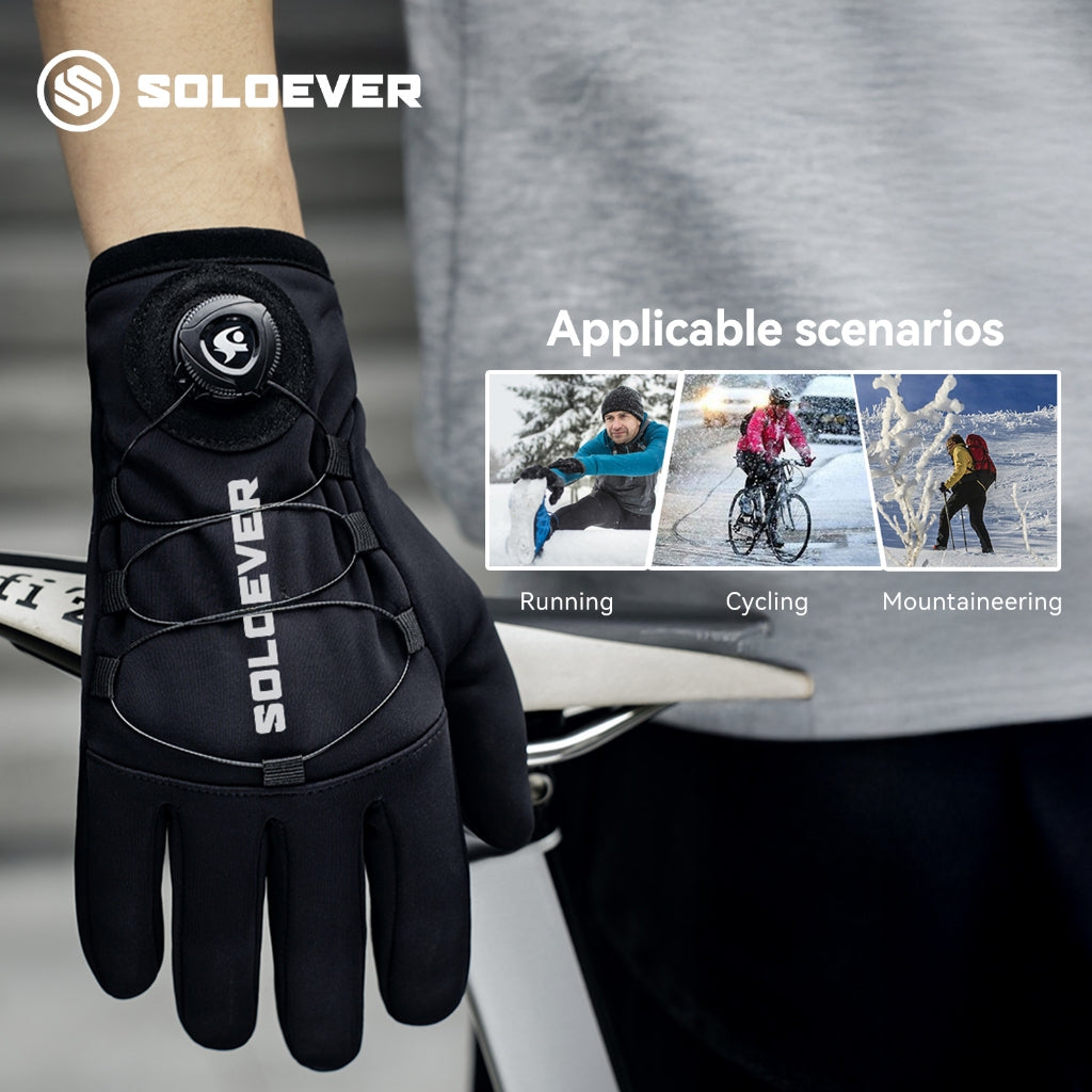 SOLOEVER Motorcycle Gloves, Cycling Gloves, with dial control, anti-slip, waterproof, breathable