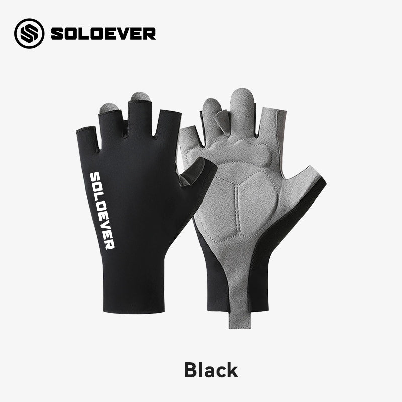 SOLOEVER Cycling Gloves, Impact-Reducing Gel Gloves, Fitness Gloves with Wrist Support, for Outdoor Sports, Cycling and Fitness