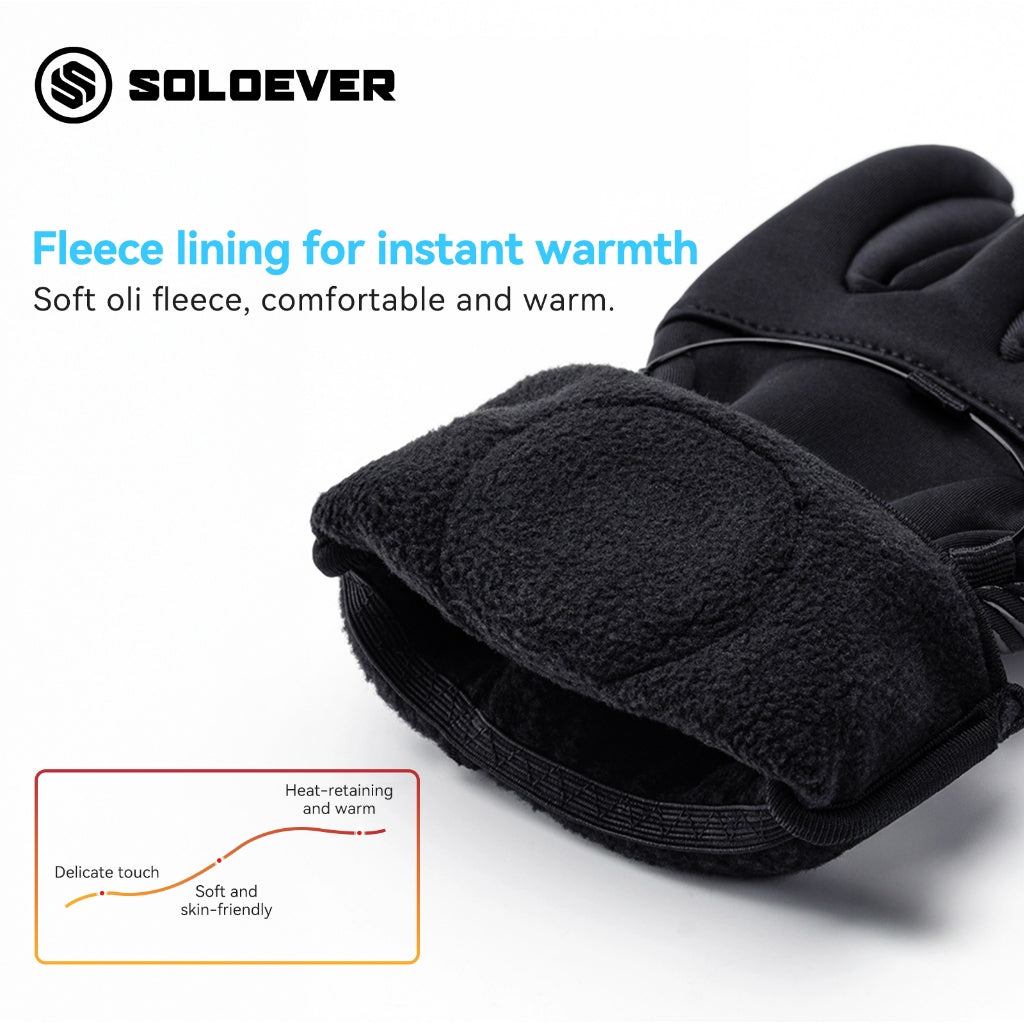 SOLOEVER Motorcycle Gloves, Cycling Gloves, with dial control, anti-slip, waterproof, breathable
