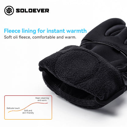 SOLOEVER Motorcycle Gloves, Cycling Gloves, with dial control, anti-slip, waterproof, breathable