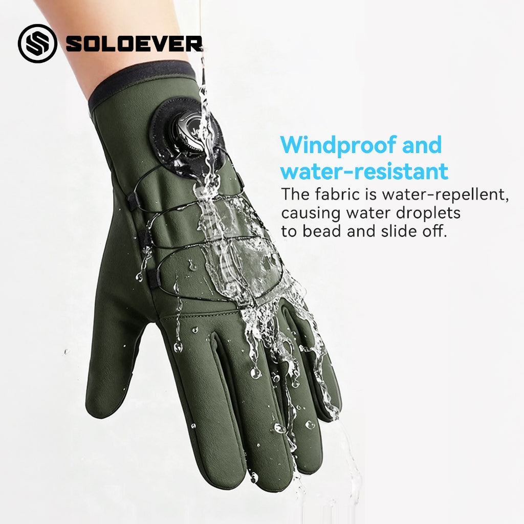 SOLOEVER Motorcycle Gloves, Cycling Gloves, with dial control, anti-slip, waterproof, breathable