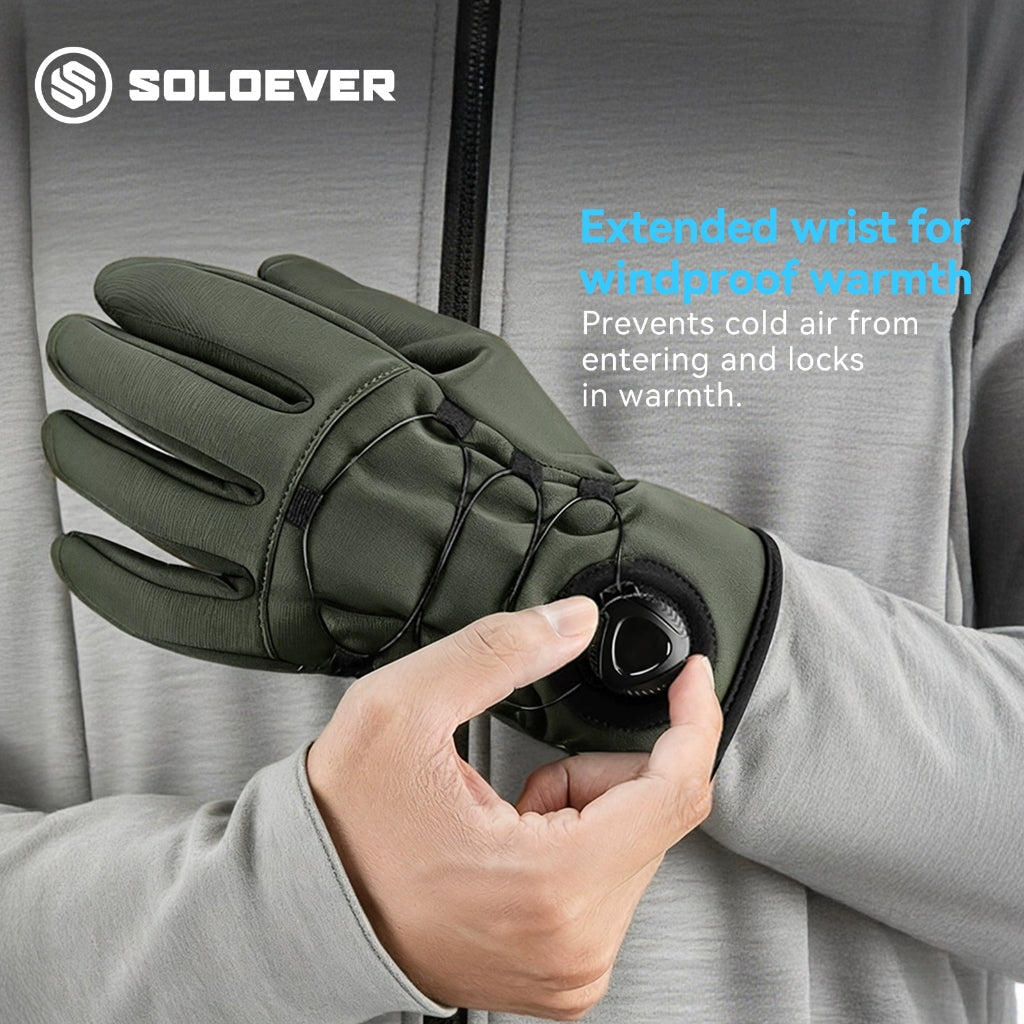 SOLOEVER Motorcycle Gloves, Cycling Gloves, with dial control, anti-slip, waterproof, breathable