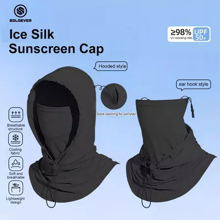 Soloever UPF50+ Sun Protection Face Mask, Breathable Ice Silk UV Protection Neck Cover for Cycling Fishing Outdoor Sports