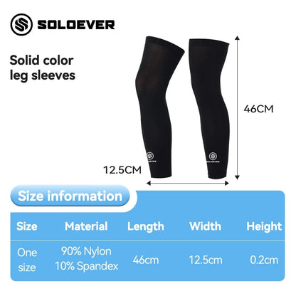 SOLOEVER Leg Sleeves, Cycling Leg Covers, UV UPF50+, Sports Knee Pads, Outdoor Leggings