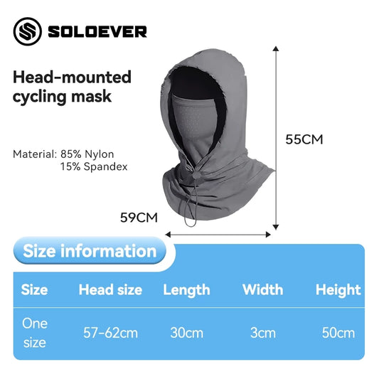 Soloever UPF50+ Sun Protection Face Mask, Breathable Ice Silk UV Protection Neck Cover for Cycling Fishing Outdoor Sports