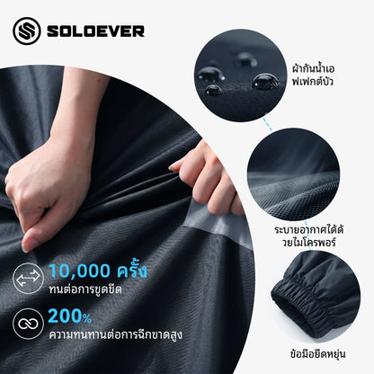Soloever 2‑Piece Rain Suit, 100% Waterproof Rain Jacket & Rain Pants Set with Adjustable Hood for Motorcycle Cycling Outdoor for Men Women