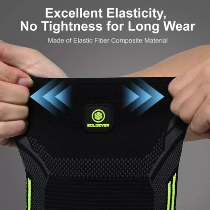 Soloever Knee Brace, Sports Knee Support with Side Spring Stabilizers for Basketball Running Joint Pain Relief for Men Women