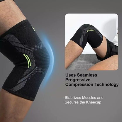 Soloever Knee Brace, Sports Knee Support with Side Spring Stabilizers for Basketball Running Joint Pain Relief for Men Women