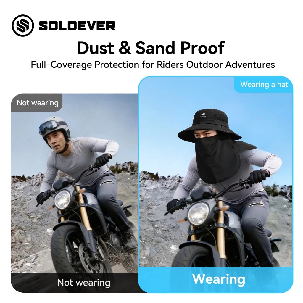 Soloever Wide Brim Sun Hat, 360° UPF50+ Foldable Outdoor Hat for Hiking, Fishing, Surfing