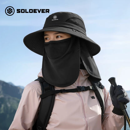 Soloever Wide Brim Sun Hat, 360° UPF50+ Foldable Outdoor Hat for Hiking, Fishing, Surfing