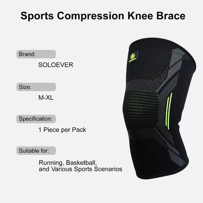 Soloever Knee Brace, Sports Knee Support with Side Spring Stabilizers for Basketball Running Joint Pain Relief for Men Women