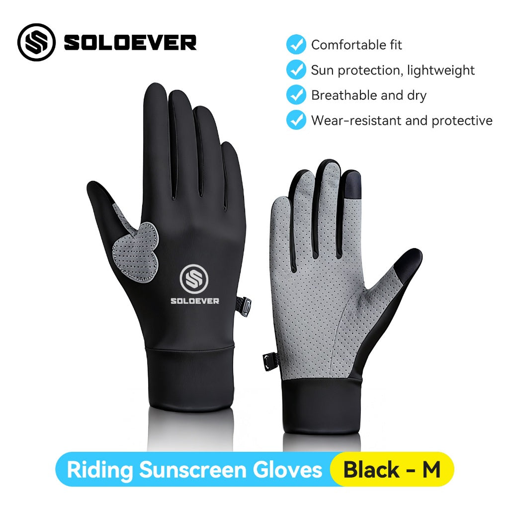 SOLOEVER Cycling Gloves, Half-finger Motorcycle Gloves, Sun Protection, UV Protection UPF50+