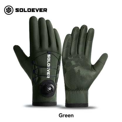 SOLOEVER Motorcycle Gloves, Cycling Gloves, with dial control, anti-slip, waterproof, breathable