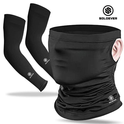 SOLOEVER UPF50+ full-face sun protection sleeve and hood set, breathable, ideal for cycling and outdoor activities