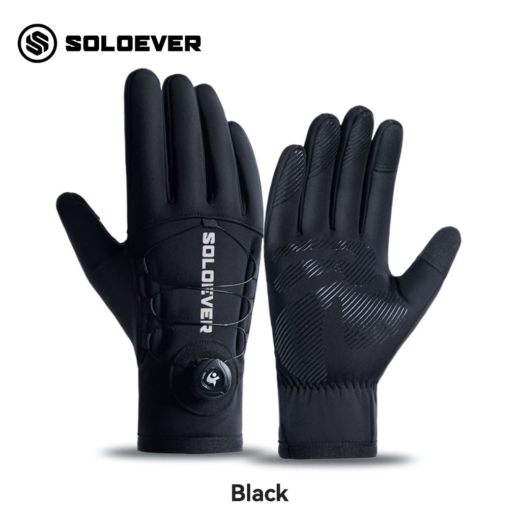 SOLOEVER Motorcycle Gloves, Cycling Gloves, with dial control, anti-slip, waterproof, breathable