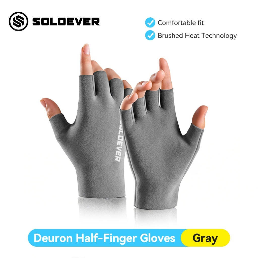 SOLOEVER Half-Finger Gloves for Cycling, Sun Protection, and Anti-Slip, suitable for outdoor activities, sweat-wicking and breathable.
