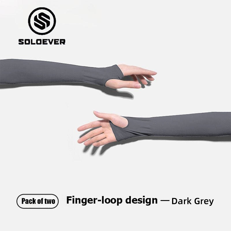 Soloever Arm Sleeves 1 Pair: Summer arm sleeves with finger sleeves, cooling effect for outdoor cycling and sports, exercise, UPF50+