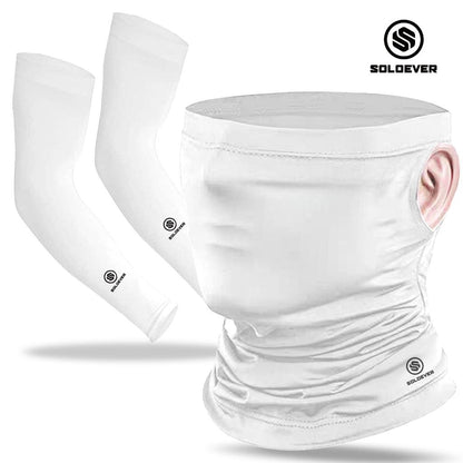 SOLOEVER UPF50+ full-face sun protection sleeve and hood set, breathable, ideal for cycling and outdoor activities