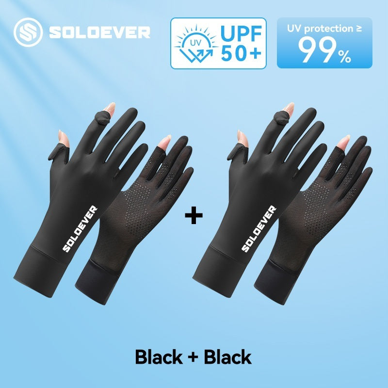 SOLOEVER UV Protection Motorcycle Gloves for Outdoor Use, Breathable, Touchscreen Compatible.