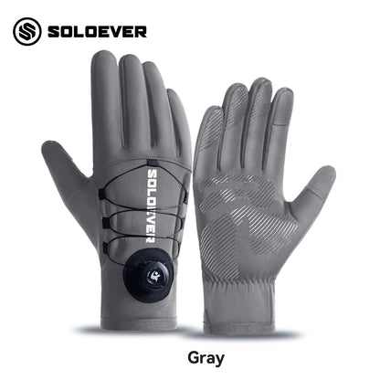 SOLOEVER Motorcycle Gloves, Cycling Gloves, with dial control, anti-slip, waterproof, breathable