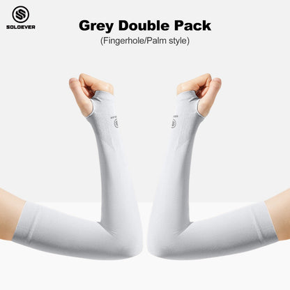 Soloever Arm Sleeves 1 Pair: Summer arm sleeves with finger sleeves, cooling effect for outdoor cycling and sports, exercise, UPF50+