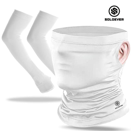 SOLOEVER UPF50+ full-face sun protection sleeve and hood set, breathable, ideal for cycling and outdoor activities