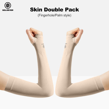 Soloever Arm Sleeves 1 Pair: Summer arm sleeves with finger sleeves, cooling effect for outdoor cycling and sports, exercise, UPF50+
