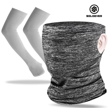 SOLOEVER UPF50+ full-face sun protection sleeve and hood set, breathable, ideal for cycling and outdoor activities