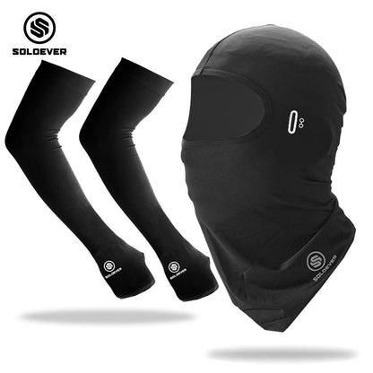 SOLOEVER UPF50+ full-face sun protection sleeve and hood set, breathable, ideal for cycling and outdoor activities