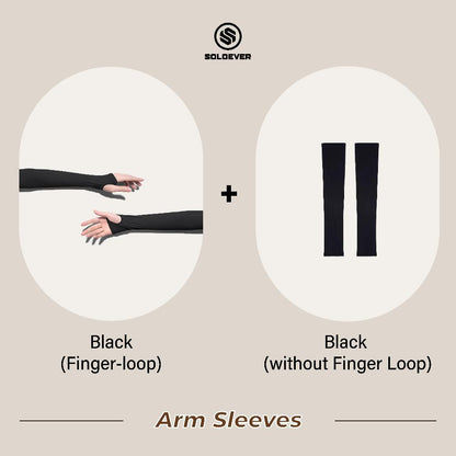 Soloever Arm Sleeves 1 Pair: Summer arm sleeves with finger sleeves, cooling effect for outdoor cycling and sports, exercise, UPF50+