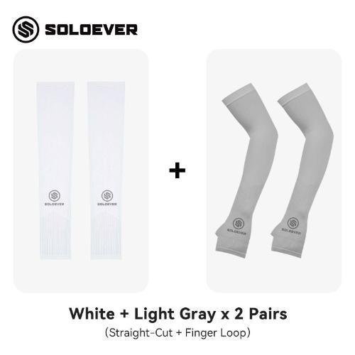 Soloever Arm Sleeves 1 Pair: Summer arm sleeves with finger sleeves, cooling effect for outdoor cycling and sports, exercise, UPF50+