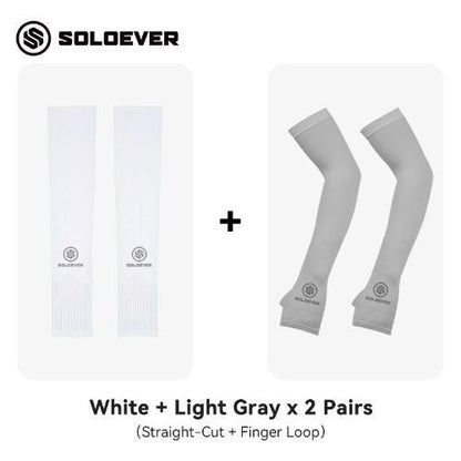 Soloever Arm Sleeves 1 Pair: Summer arm sleeves with finger sleeves, cooling effect for outdoor cycling and sports, exercise, UPF50+
